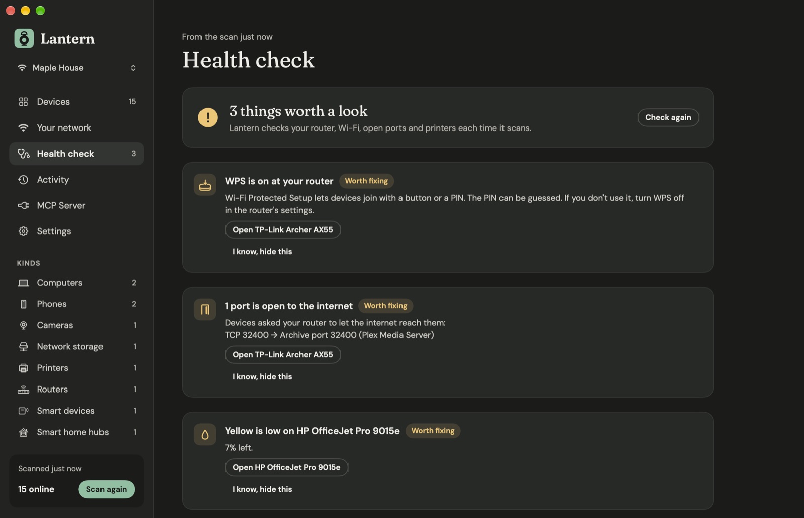 Lantern's Health check in the dark look